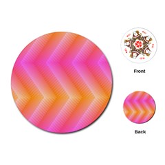 Pattern Background Pink Orange Playing Cards (round) 