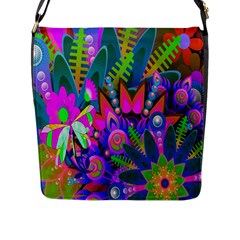 Abstract Digital Art  Flap Messenger Bag (l)  by Nexatart