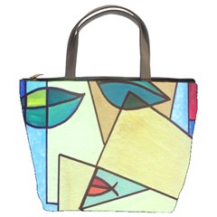 Abstract Art Face Bucket Bags