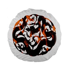 Ornament Dragons Chinese Art Standard 15  Premium Flano Round Cushions