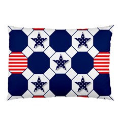 Patriotic Symbolic Red White Blue Pillow Case (two Sides)