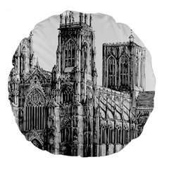 York Cathedral Vector Clipart Large 18  Premium Round Cushions by Nexatart