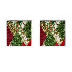 Christmas Quilt Background Cufflinks (square)