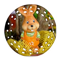 Easter Hare Easter Bunny Ornament (round Filigree) by Nexatart