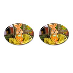 Easter Hare Easter Bunny Cufflinks (oval) by Nexatart