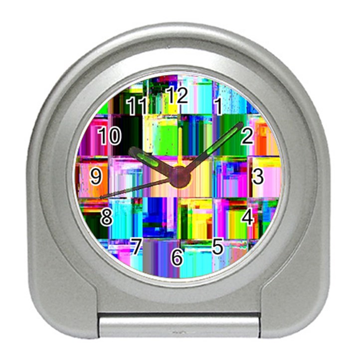 Glitch Art Abstract Travel Alarm Clocks