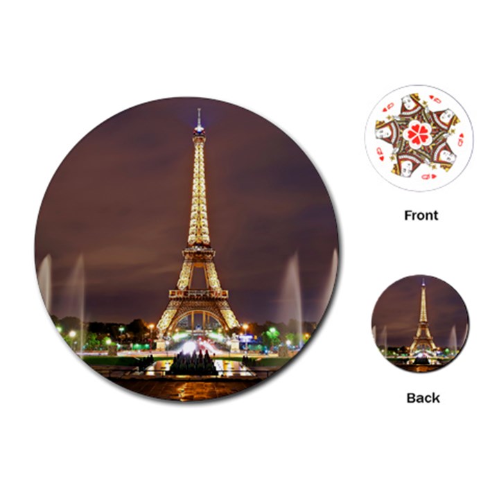 Paris Eiffel Tower Playing Cards (Round) 