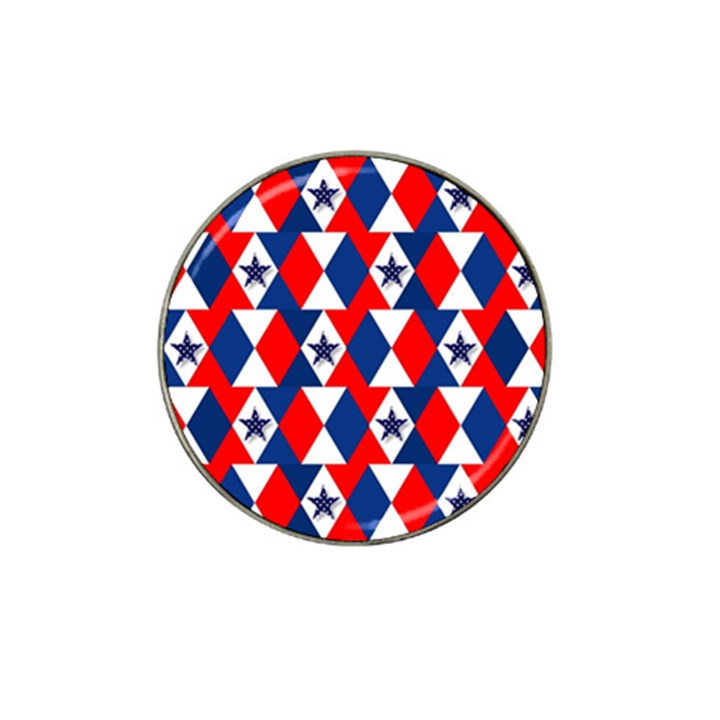 Patriotic Red White Blue 3d Stars Hat Clip Ball Marker (4 pack)