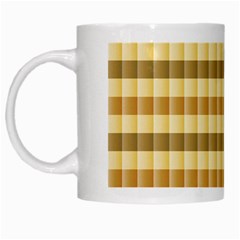 Pattern Grid Squares Texture White Mugs