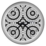 Pattern Tile Seamless Design Wall Clocks (Silver) 