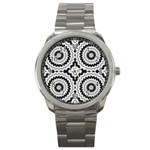 Pattern Tile Seamless Design Sport Metal Watch