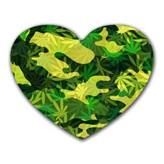 Marijuana Camouflage Cannabis Drug Heart Mousepads by Amaryn4rt