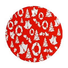 Backdrop Background Card Christmas Round Ornament (two Sides)