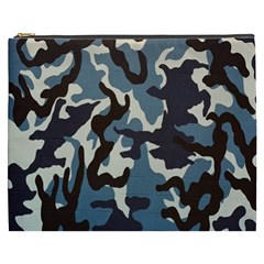 Blue Water Camouflage Cosmetic Bag (xxxl)  by Nexatart