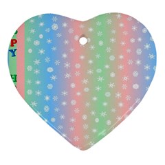 Christmas Happy Holidays Snowflakes Heart Ornament (two Sides)