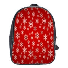 Christmas Snow Flake Pattern School Bags(large)  by Nexatart