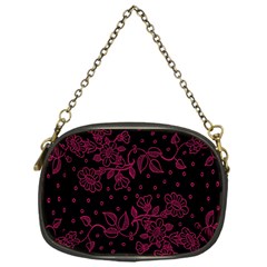 Pink Floral Pattern Background Wallpaper Chain Purses (one Side) 