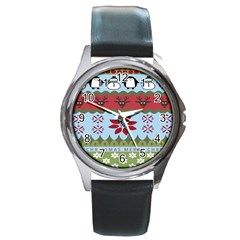 Ugly Christmas Xmas Round Metal Watch by Nexatart