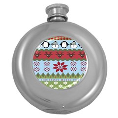 Ugly Christmas Xmas Round Hip Flask (5 Oz) by Nexatart