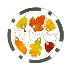 Vector Beautiful Maple Leaf Poker Chip Card Guard (10 Pack)