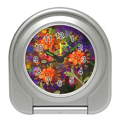 Abstract Flowers Floral Decorative Travel Alarm Clocks