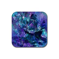 Abstract Ship Water Scape Ocean Rubber Coaster (square) 