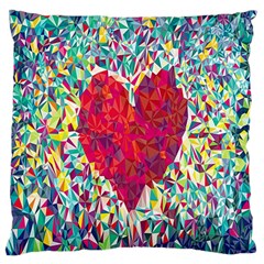 Geometric Heart Diamonds Love Valentine Triangle Color Standard Flano Cushion Case (two Sides) by Alisyart