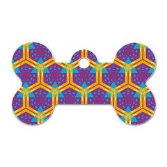 Yellow Honeycombs Pattern                                                          			dog Tag Bone (one Side) by LalyLauraFLM