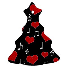 Love Song Christmas Tree Ornament (two Sides) by Valentinaart