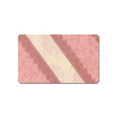 Background Pink Great Floral Design Magnet (name Card)