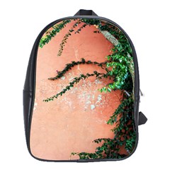 Background Stone Wall Pink Tree School Bags(large)  by Nexatart