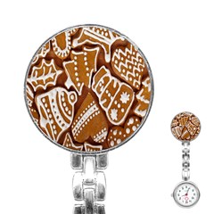 Biscuit Brown Christmas Cookie Stainless Steel Nurses Watch