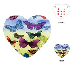 Butterfly Painting Art Graphic Playing Cards (heart) 