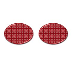 Christmas Paper Pattern Cufflinks (oval) by Nexatart