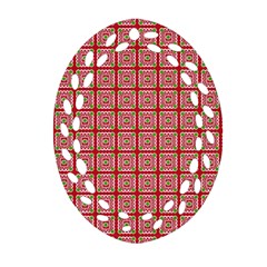 Christmas Paper Wrapping Pattern Ornament (oval Filigree)