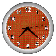 Christmas Paper Wrapping Paper Pattern Wall Clocks (silver) 