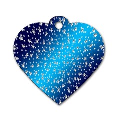Christmas Star Light Advent Dog Tag Heart (two Sides)