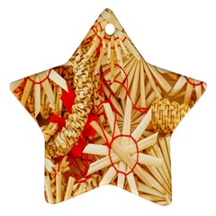 Christmas Straw Xmas Gold Ornament (star) by Nexatart