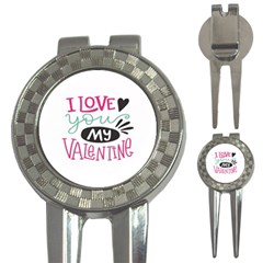I Love You My Valentine (white) Our Two Hearts Pattern (white) 3-in-1 Golf Divots by FashionFling