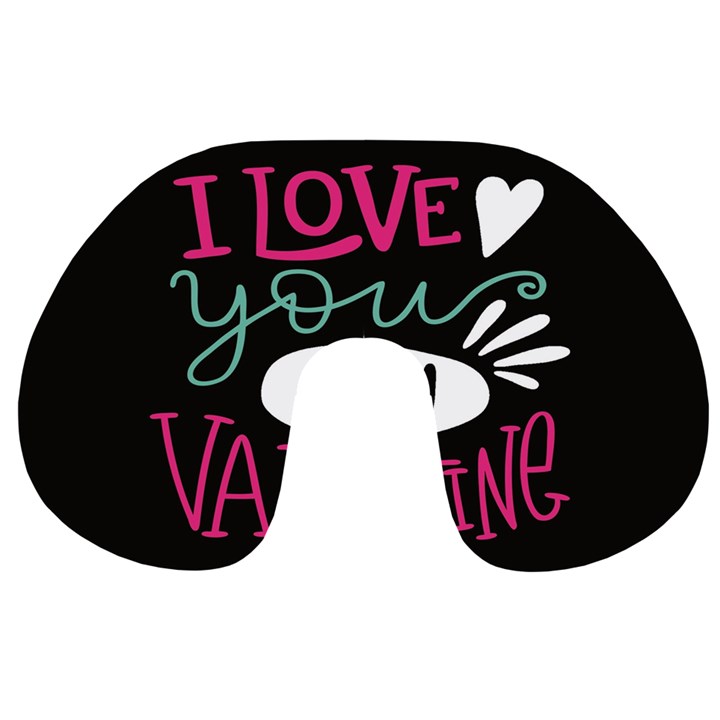  I Love You My Valentine / Our Two Hearts Pattern (black) Travel Neck Pillows