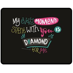 My Every Moment Spent With You Is Diamond To Me / Diamonds Hearts Lips Pattern (black) Double Sided Fleece Blanket (medium) 