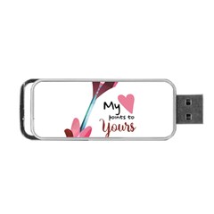 My Heart Points To Yours / Pink And Blue Cupid s Arrows (white) Portable Usb Flash (two Sides)