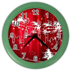 City Nicholas Reindeer View Color Wall Clocks by Nexatart