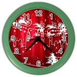 City Nicholas Reindeer View Color Wall Clocks