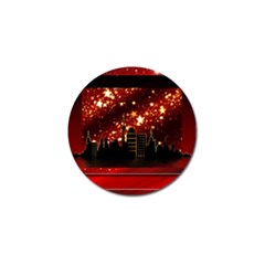 City Silhouette Christmas Star Golf Ball Marker by Nexatart