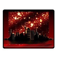 City Silhouette Christmas Star Double Sided Fleece Blanket (small) 