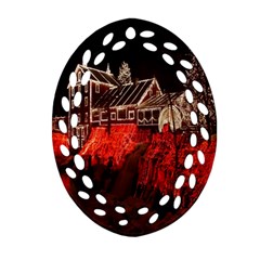 Clifton Mill Christmas Lights Oval Filigree Ornament (two Sides)