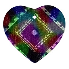 Embroidered Fabric Pattern Heart Ornament (two Sides)