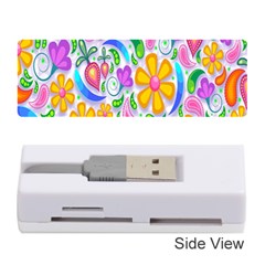 Floral Paisley Background Flower Memory Card Reader (stick)  by Nexatart