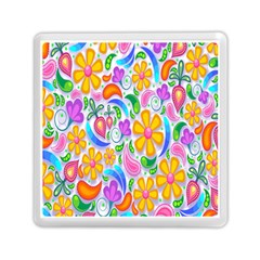 Floral Paisley Background Flower Memory Card Reader (square)  by Nexatart